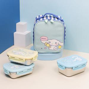 릴팡 산리오 시나모롤 카고 3단 스텐도시락 세트
