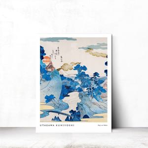 일본풍 후지산 풍경 포스터 우키요에 거실 현관 인테리어 액자 21x26cm