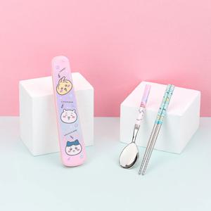 릴팡 먼작귀 가벼운 주니어 진공스텐 수저슬림케이스세트