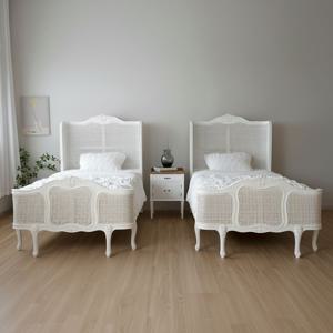 클레어 프렌치 엔틱 라탄 침대 슈퍼싱글 트윈 구성