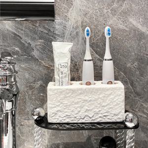 고급 3구 세라믹 치약 칫솔꽂이