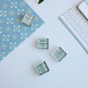 일본 글라스 마그넷 냉장고 현관문 메모 보드판 민트 사각 유리 자석 -4type