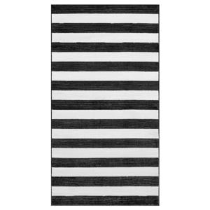 엘쉬스템 단모러그 카페트 블랙/화이트/스트라이프 80x150cm