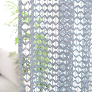 몽블랑 안방 블루 망사 속커튼 리드밴드 커튼 맞춤제작 이음선없는 거실 나비주름 커튼