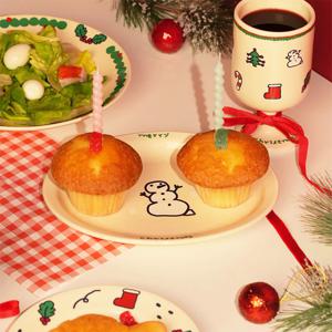 스노우맨 오발 플레이트 + 선물포장