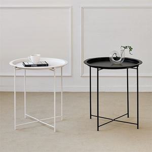 아이언 폴딩 사이드 테이블 소파 거실 침대 침실 협탁 티테이블 2colors
