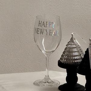 해피뉴이어 컬러 레터링 시트지 셀프부착 와인잔 새해 신년파티