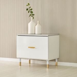 견고한 상판 골드손잡이 심플사각 화이드 거실서랍장(600 3색)