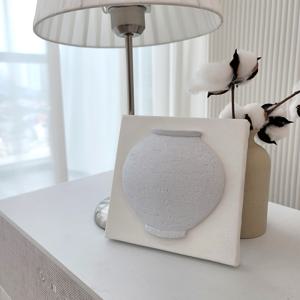 백월 달항아리 액자 침실 서재에 놓는 미니 풍수인테리어 아사천 액자 16x16cm