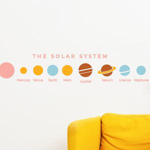 심플한 파스텔칼라 태양계 solar system 포인트 인테리어 스티커