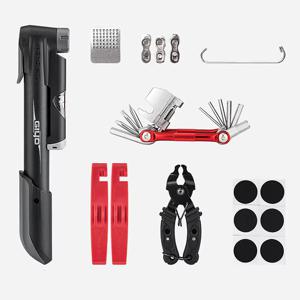 자전거 펑크 리페어 수리키트 멀티툴 게이지타입펌프 체인플라이어 포함 PT-10