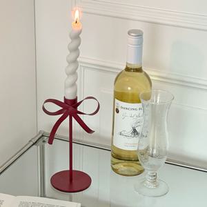 보우 리본 캔들홀더 1구촛대 테이퍼캔들 홀더 인테리어 오브제