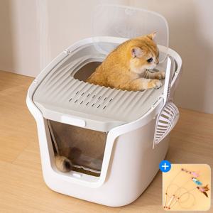 사막화방지 2도어 대형 고양이 화장실 후드형 변기 배변통 모래삽포함 항균필터