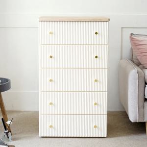 카밀라 템바보드 우드상판 서랍장 5단 (6 Color) 플라스틱 수납장 옷 수납 정리함