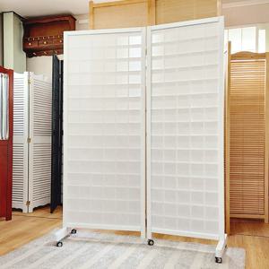원목 바퀴병풍 인테리어 파티션 2단 2color 접이식 햇빛 우풍 차단 파티션가림막