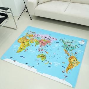 세계지도 러그 극세사 사계절- 아이방 놀이방 키즈 매트 카페트 거실러그 먼지없는