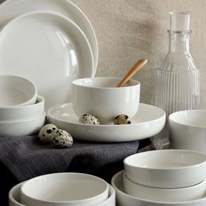 [리퍼]크림화이트 클래시 2인 그릇세트 16P