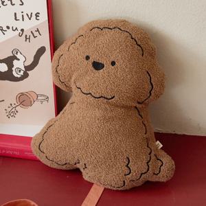 자수 베베퍼피 소파쿠션 강아지 모양쿠션 부클 캐릭터 뽀글이