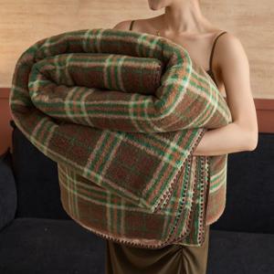 [해외] 빈티지 앤틱 체크보드 극세사 담요 침대 쇼파 무릎 차박 블랭킷 7종 2size