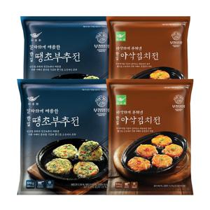 부침명장 한입 아삭김치전 510g 2개 + 땡초부추전 510g 2개