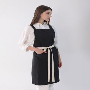 블랙 심플 베이직 생활방수 방수 앞치마 공방 카페 네일샵 미용실 개업 집들이 선물