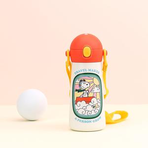 릴팡 더보틀 원터치 어깨끈 이중스텐물통(스누피)460ml