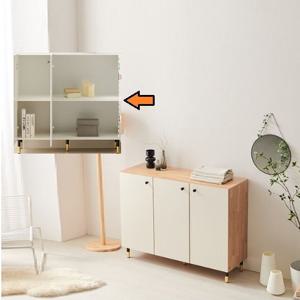 블랙포인트 손잡이 금장다리 2단6칸 도어형수납장(1200 2색)