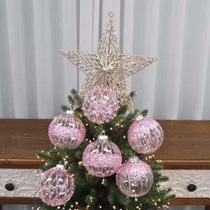 핑크 패턴볼 10cm 6개입 1세트 크리스마스 겨울 카페 장식소품 교회성당 대형트리