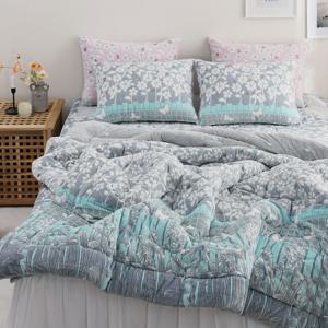 페탈라인 5mm 밍크 극세사 플라워 차렵이불+베개커버 세트