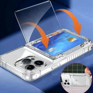 카사 아이폰16+호환 카드수납 PC + TPU 투명 6.7 4장 케이스 I-CA4-16PP