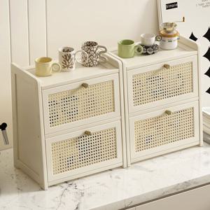 [해외] 모던 감성 우드 다용도 수납함 양념통 영양제 머그컵 정리함 선반 2단 2size