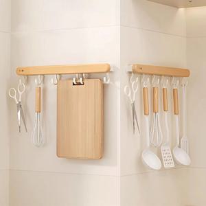 [해외] 감성 내추럴 우드 조리도구 걸이 벽걸이 주방걸이 국자걸이 거치대 4size