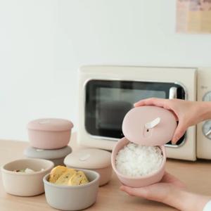 실리콘 스팀홀 냉동밥 보관용기 전자레인지 용기 밥팩 350ml 4개입
