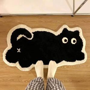 깜냥이 러그 귀여운 검은 고양이 주방 현관 발매트 집들이 인테리어 이사 잡취