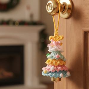 크리스마스 뜨개 트리 오너먼트 장식 꾸미기 인테리어 파티 소품 미니 종 성탄종 도어벨 선물