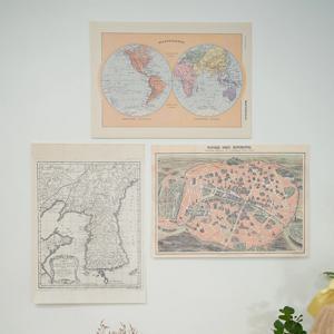 에이든 여행지도-고지도 A3 포스터 세트 12종