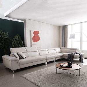 슈가드 8인 코너 무빙헤드 가죽 소파 2color