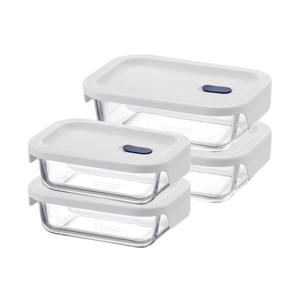 탑클라스 실리콘 내열유리 직사각 4개세트 (380ml 2P+630ml 2P)