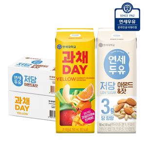 연세 저당 두유 아몬드잣 24팩 + 과채데이 음료 옐로우 24팩 (총48팩)