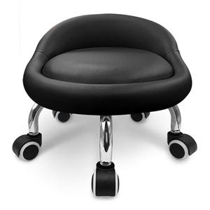 쿠션왕 동글뱅이 등받이의자 (블랙) 바퀴달린 보조의자 등받이 바닥의자 스툴 0410