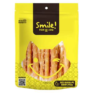 스마일 치킨 우유껌스틱 240g 강아지 개껌 덴탈껌 간식