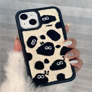 먼지 캐릭터 뽀글이 털 자수 후리스 아이폰 갤럭시 케이스 17 16 15 14 프로 플립