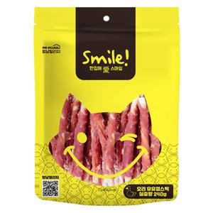 스마일 오리 우유껌스틱 240g 강아지 개껌 치석제거 덴탈껌