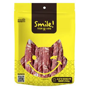 스마일 소고기 우유껌스틱 240g 강아지 개껌 치석제거 덴탈껌