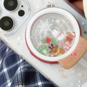 [맥세이프] 크리스마스 스노우볼 쉐이커 그립톡 아이폰 갤럭시 케이스