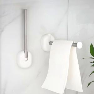 무타공 접이식 다용도 걸이 옷걸이 봉 행주걸이 폴딩 행거 화이트