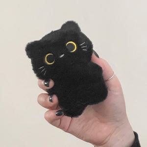 귀여운 검정 고양이 놀란 깜냥이 삑삑이 인형 키링