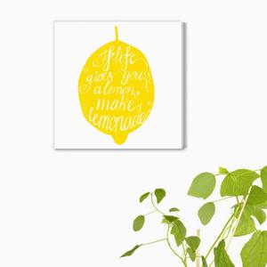 W01인생은 당신에게 레몬을 줍니다-가벼운 캔버스천 우드보드액자 개업 생일선물