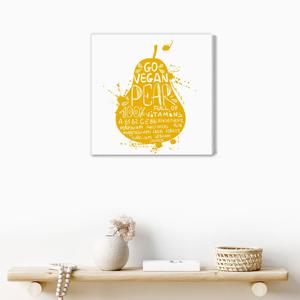W07비건 배 100% 먹기-가벼운 캔버스천 우드보드액자 미니멀 개업 생일선물