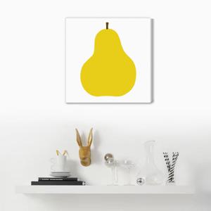 W13노란배-가벼운 캔버스천 우드보드액자 금전운 풍수인테리어 개업 생일선물 미니멀리즘